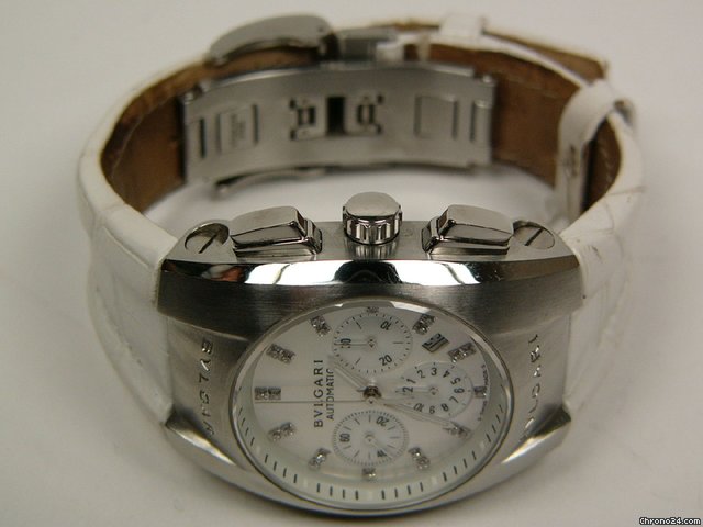 Bulgari Ergon chronograph steel diamonds white bracelet Mod. L2329 WATCHES 2