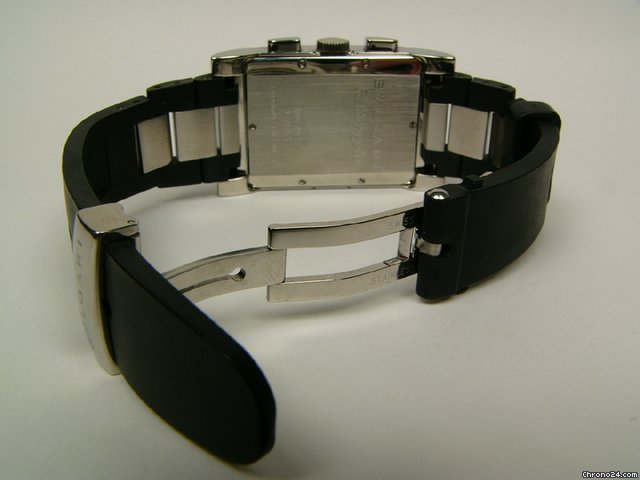 replica Bulgari Rettangolo chronograph stainless steel and rubber Mod RTC49S WATCHES 1