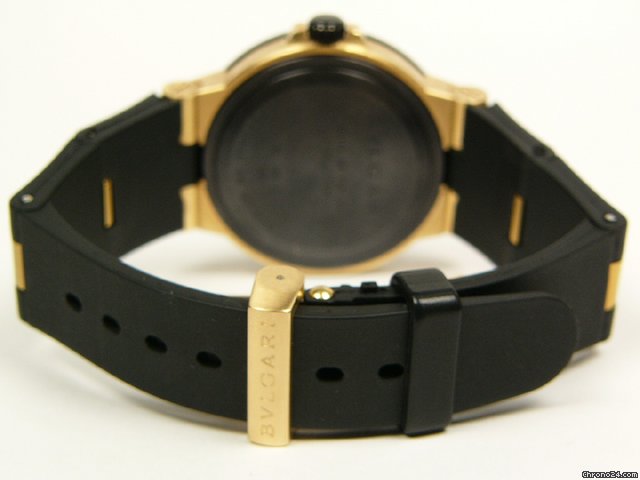 replica Bulgari Diagono yellow gold and rubber AL38G WATCHES 1