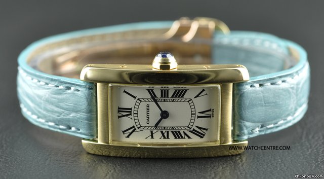 Cartier 18k Y/G Silver Dial Ladies Tank Americaine WATCHES 2