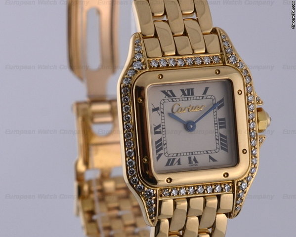 Cartier Ladies Mini Panthere 18K YG/YG Diamond Case Quartz WATCHES 2