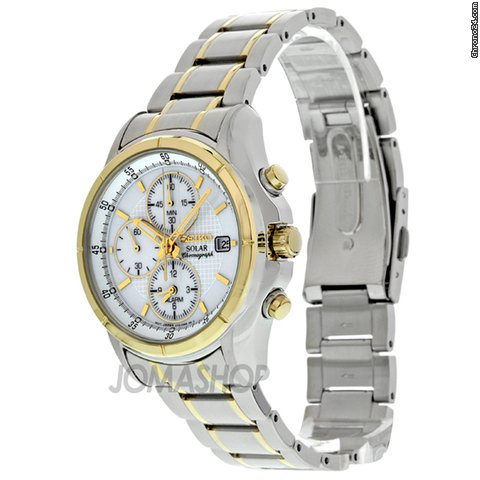 replica Seiko 5 White Dial Two Tone Stainless Steel Mens Watch SSC002 WATCHES 1
