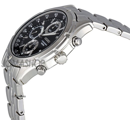 Seiko Chronograph Black Dial Silver-tone Mens Watch SNDC37 WATCHES 2