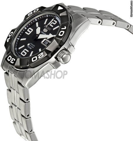 Seiko 5 Sport Black Dial Stainless Steel Automatic Mens Watch SNZH99 WATCHES 2