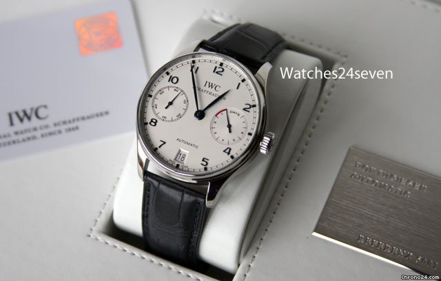 IWC Portuguese 7 Day Automatic White Dial Blue Hands WATCHES 2