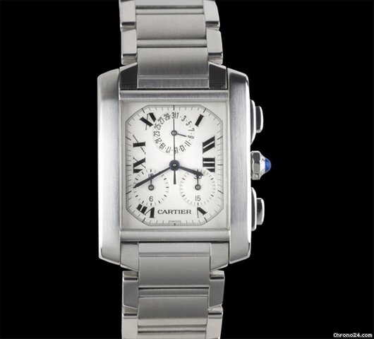 Cartier Tank Francaise Chronoflex Chronograph SS XL WATCHES 2