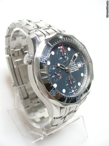replica Omega Seamaster chronographe full steel/complet acier cadran bleu dial WATCHES 1
