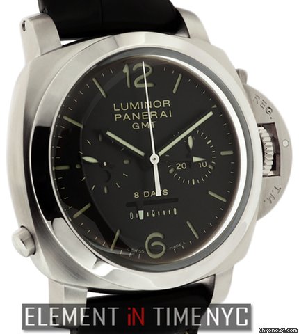 Panerai Luminor 1950 8 Days GMT Chronograph Monopulsante PAM 275 B+P WATCHES 2