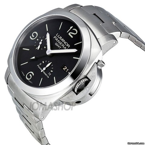 Panerai Luminor 1953 Black Dial GMT Automatic Stainless Steel Mens Watch PAM00347 WATCHES 2