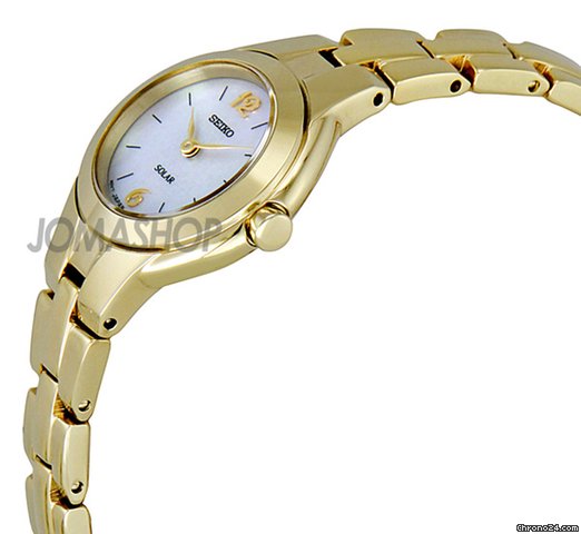 Seiko Gold-tone Dress White Dial Solar Quartz Ladies Watch SUP026 WATCHES 2