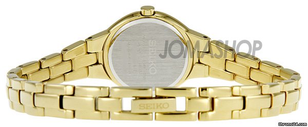 replica Seiko Gold-tone Dress White Dial Solar Quartz Ladies Watch SUP026 WATCHES 1