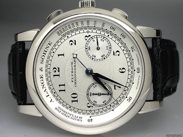 A. Lange & Sohne "1815 CHRONOGRAPH" FLYBACK 18K/750 Wei gold-Lederband WATCHES 2