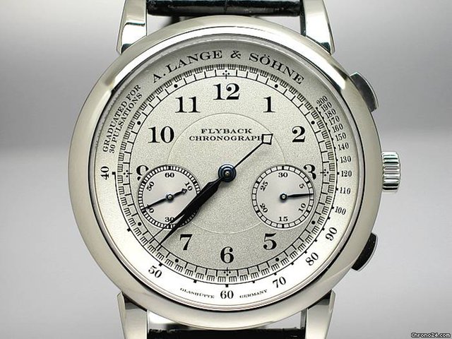 replica A. Lange & Sohne "1815 CHRONOGRAPH" FLYBACK 18K/750 Wei gold-Lederband WATCHES 1