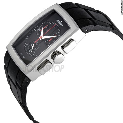 Movado Eliro Chrono Black Dial Rubber Mens Watch 0606393 WATCHES 2