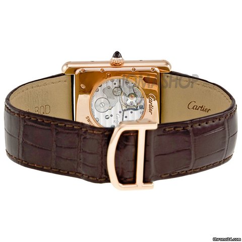 replica Cartier Tank Louis Silver Dial 18k Rose Gold Brown Leather Mechanical Mens Watch W1560003 WATCHES 1