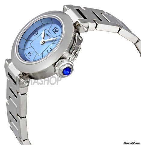 Cartier Miss Pasha Blue Dial Stainless Steel Ladies Watch W3140024 WATCHES 2