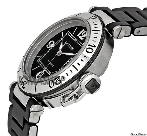 Cartier Pasha Seatimer Steel Rubber Mens Watch W31077U2 WATCHES 2