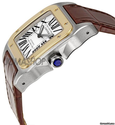 Cartier Santos 18kt Yellow Gold and Steel Automatic Mens Watch W20072X7 WATCHES 2