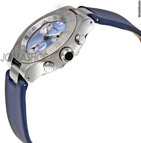 Cartier Chronoscaph Silvered Blue Sunburst Dial Chronograph Ladies Watch W1020013 WATCHES 2