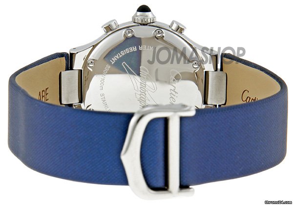 replica Cartier Chronoscaph Silvered Blue Sunburst Dial Chronograph Ladies Watch W1020013 WATCHES 1