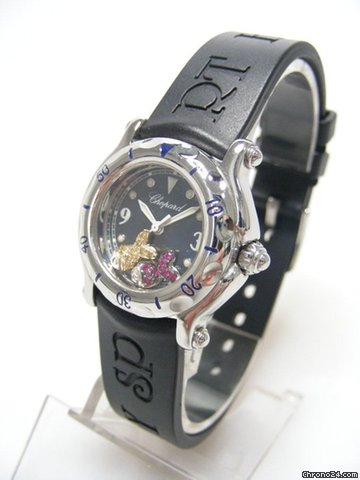 Chopard Happy Sport lady size steel on rubber/acier sur caoutchouc two fish in diamonds/deux poissons en diamants WATCHES 2
