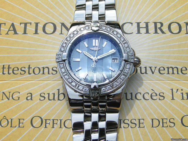 Breitling Starliner MOP mit Brillantl¨šnette blaues ZB blue d WATCHES 2