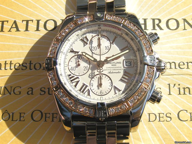 replica Breitling Chronomat Evolution weisses ZB Brillantl¨¹nette WATCHES 1