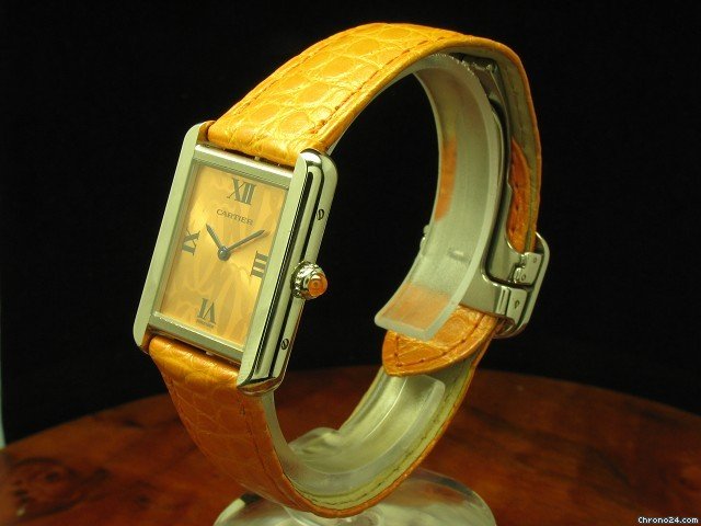 Cartier Tank Edelstahl Damenuhr/ Besonderes Zifferblatt WATCHES 2