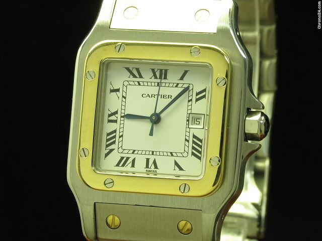 replica Cartier Santos 18kt Gold / Edelstahl Automatic Herrenuhr Inkl. Box WATCHES 1