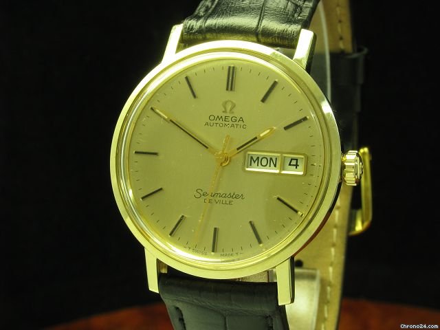 replica Omega Seamaster De Ville 14kt. Gold Day-date Automatic Herrenuhr WATCHES 1