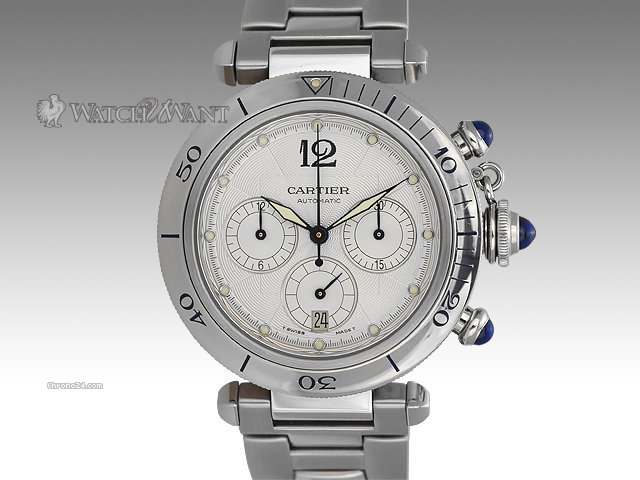 Cartier Pasha Chronograph - 38mm Stainless Steel - W31030H3 WATCHES 2
