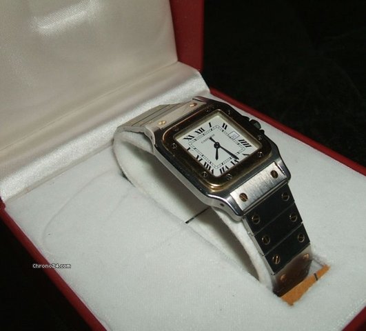 Cartier SANTOS Herren Men Automatik 18K Gold Edelstahl mit Box WATCHES 2
