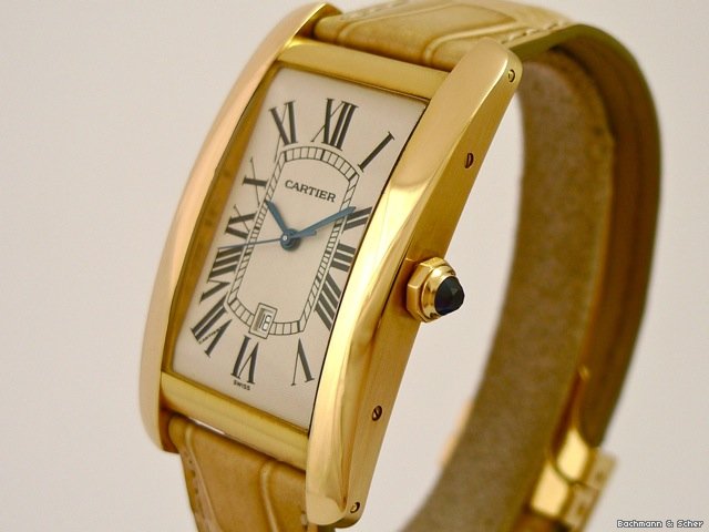 Cartier Tank Americaine, Man Size, Automatic, 18k Yellow Gold WATCHES 2