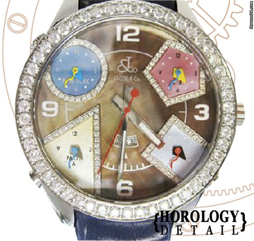 Jacob & Co. 5 Time Zone Diamond Accent Watch - JC54PDA WATCHES 2