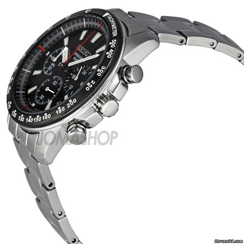 Seiko Chronograph Black Dial Stainless Steel Mens Watch SSB031 WATCHES 2