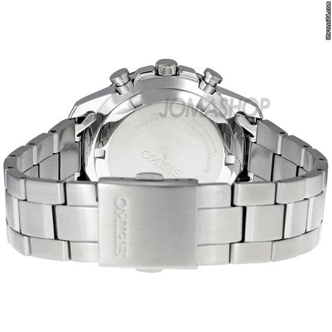 replica Seiko Chronograph Black Dial Stainless Steel Mens Watch SSB031 WATCHES 1