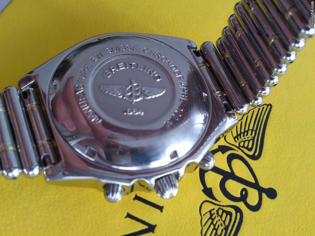replica Breitling Chronomat Herren Stahl/Gold Automatik D 13050 schwarzes Ziff WATCHES 1