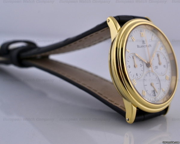 Blancpain Villeret Chronograph 18K Yellow Gold White Roman Dial 34MM WATCHES 2