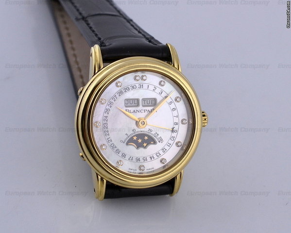 Blancpain Ladies Complete Calendar Moon Diamond MOP 18K YG/strap WATCHES 2