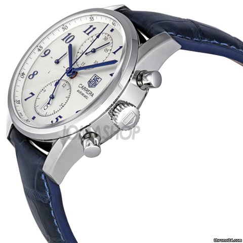 TAG Heuer Carrera Heritage Chronograph Automatic Blue Alligator Leather Mens Watch CAS2111.FC6292 WATCHES 2