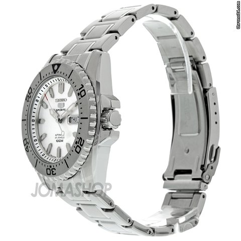 Seiko 5 Automatic White Dial Stainless Steel Mens Watch SNZG35 WATCHES 2