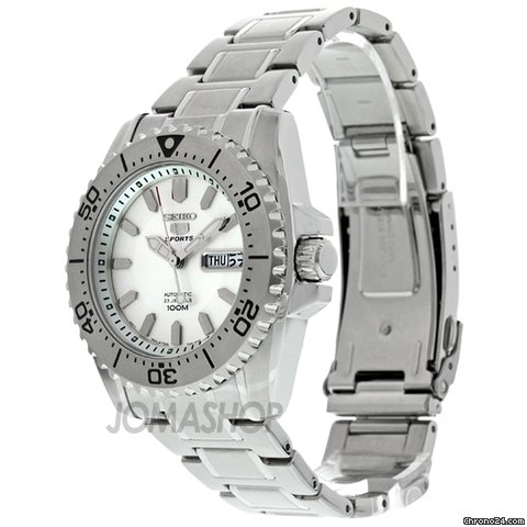 replica Seiko 5 Automatic White Dial Stainless Steel Mens Watch SNZG35 WATCHES 1