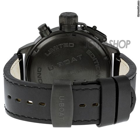 replica U-Boat Black-Green Dial Chronograph Black Leather Mens Watch 300 WATCHES 1