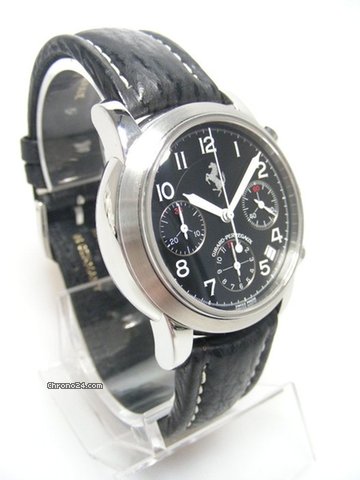 replica Girard Perregaux Chronographe "Ferrari" steel/acier sur cuir cadran noir/black dial WATCHES 1