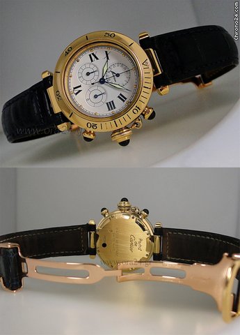 replica Cartier Pasha de Cartier Chronoreflex 35mm 18k Gold WATCHES 1