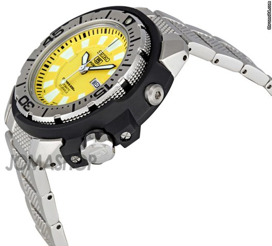 Seiko 5 Yellow Dial Stainless Steel Automatic Mens Watch SKZ251 WATCHES 2