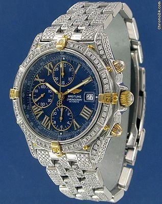 replica Breitling Crosswind Gold/Steel/Diamonds Custom made WATCHES 1