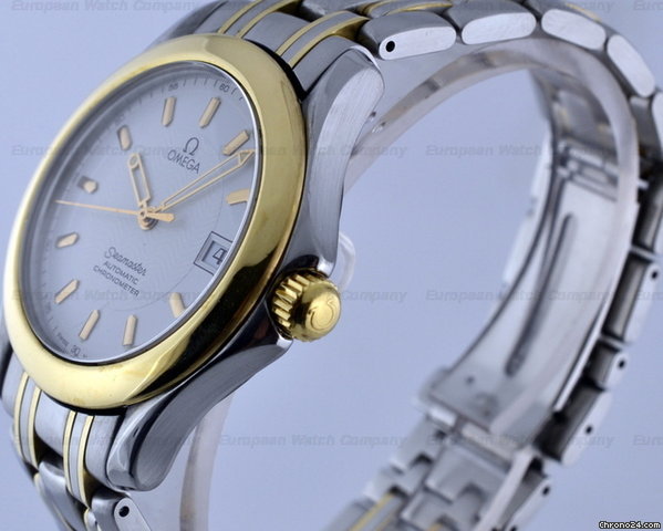 replica Omega Seamaster 120M SS/18K Yellow Gold 34.8MM White Dial WATCHES 1