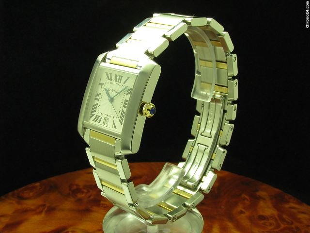Cartier Tank Francaise 18kt Gold / Edelstahl Automatic Inkl. Box & Papiere WATCHES 2