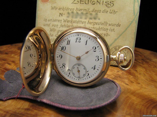 Longines 14kt Gold Savonnette Taschenuhr / Orig. Blatt WATCHES 2
